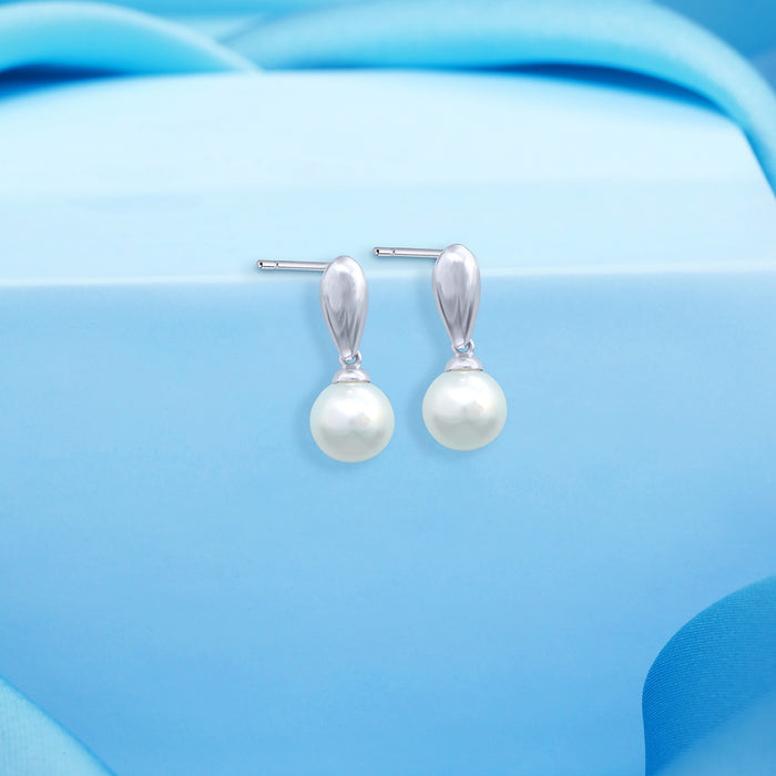 Pure Pearls Rhodium Plated 925 Sterling Silver Earrings