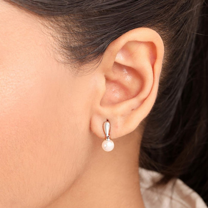 Pure Pearls Rhodium Plated 925 Sterling Silver Earrings