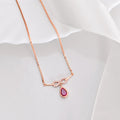 Purple Drop Rose Gold Plated 925 Sterling Silver Necklace