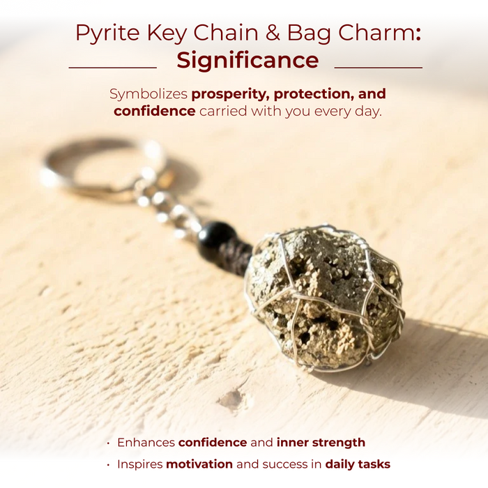 Pyrite Key Chain & Bag Charm - view 2