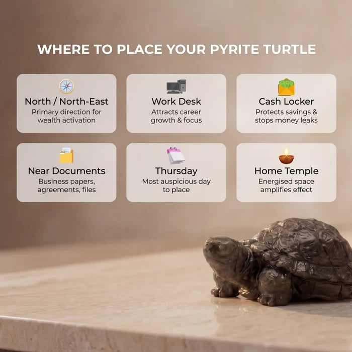 Pyrite Turtle for Vaastu - view 4