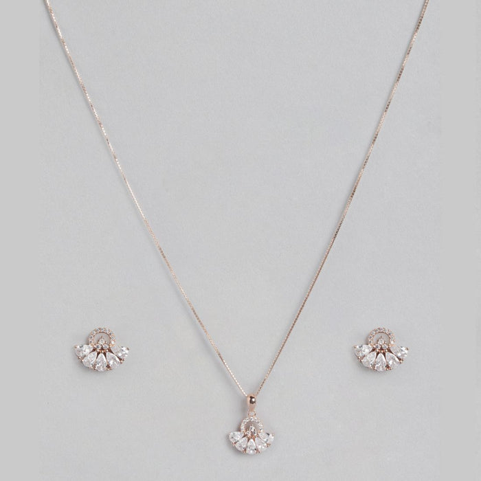 Radiance CZ Rose Gold-Plated 925 Sterling Silver Jewelry Set
