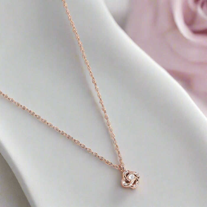 Radiance Rose gold-Plated Cubic Zirconia Sterling Silver Necklace Chain