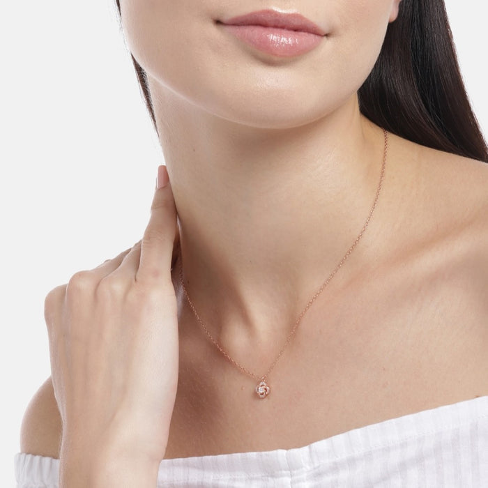 Radiance Rose gold-Plated Cubic Zirconia Sterling Silver Necklace Chain