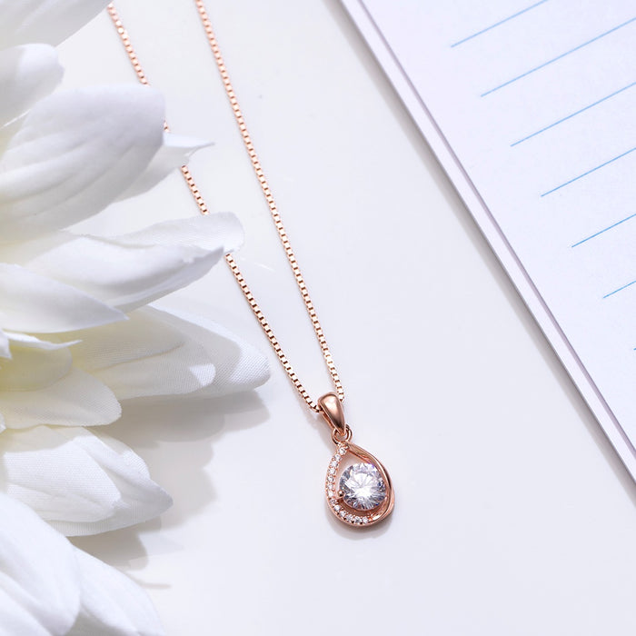 Radiant Abstract Rose Gold Plated 925 Sterling Silver Pendant