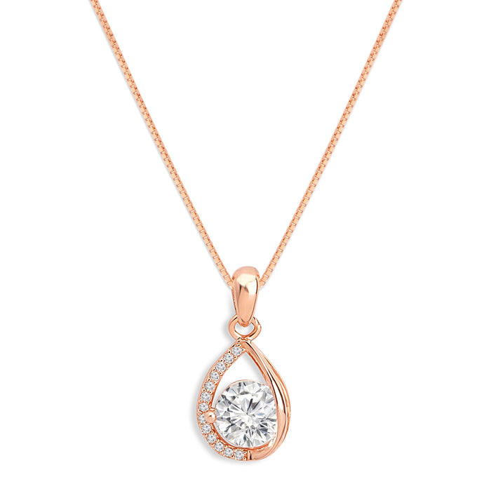 Radiant Abstract Rose Gold Plated 925 Sterling Silver Pendant