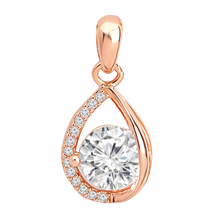 Radiant Abstract Rose Gold Plated 925 Sterling Silver Pendant