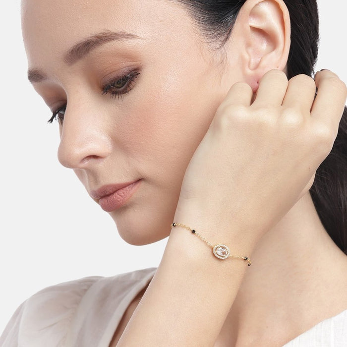 Radiant Adjustable CZ Gold-Plated 925 Sterling Silver Bracelet