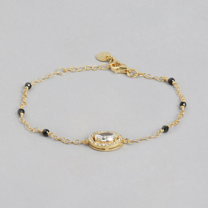 Radiant Adjustable CZ Gold-Plated 925 Sterling Silver Bracelet