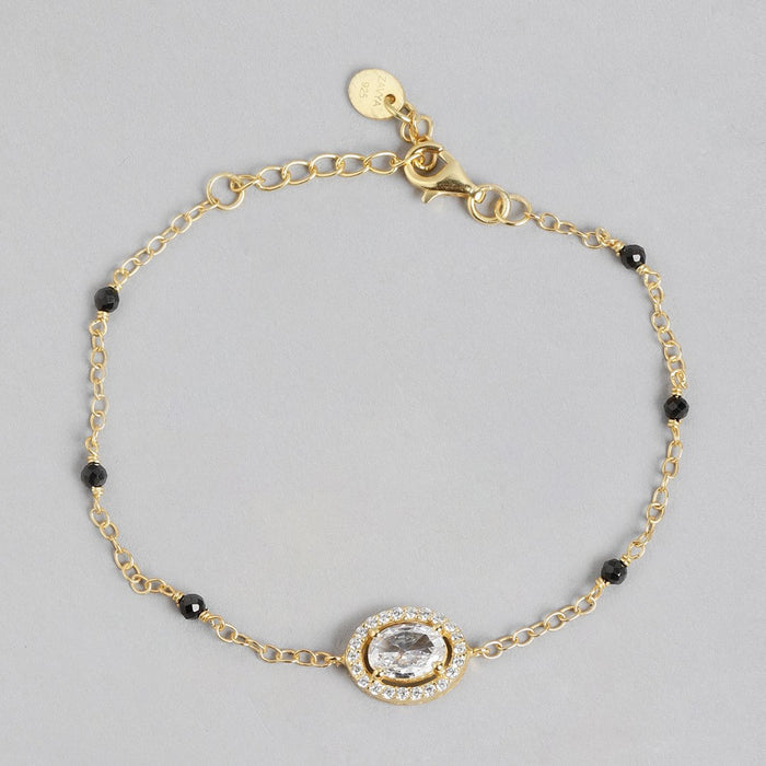 Radiant Adjustable CZ Gold-Plated 925 Sterling Silver Bracelet