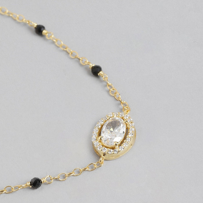 Radiant Adjustable CZ Gold-Plated 925 Sterling Silver Bracelet