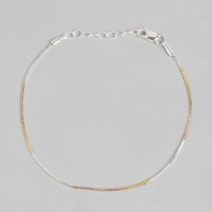 Radiant Allure 925 Sterling Silver Tri-Color Plated Bracelet