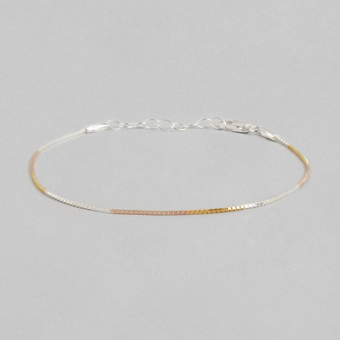 Radiant Allure 925 Sterling Silver Tri-Color Plated Bracelet