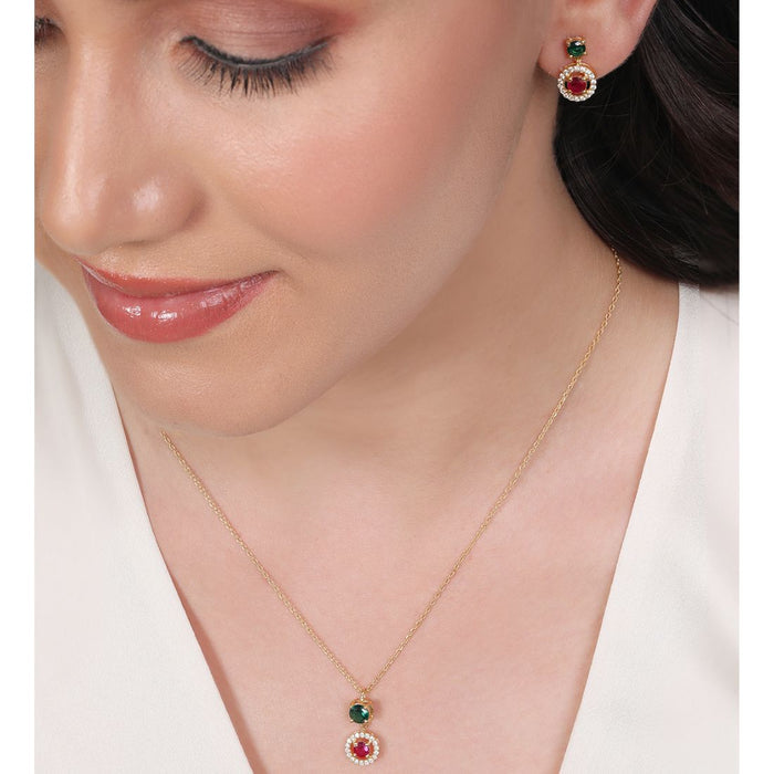 Radiant Aura Gold-Plated 925 Sterling Silver Jewellery Set