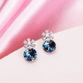 Radiant Bloom 925 Sterling Silver Rhodium-Plated Floral Earrings