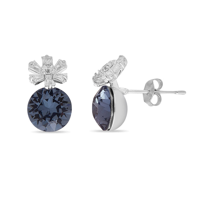 Radiant Bloom 925 Sterling Silver Rhodium-Plated Floral Earrings
