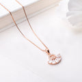 Radiant Bloom Rose Gold-Plated Cubic Zirconia 925 Sterling Silver Pendant with Chain