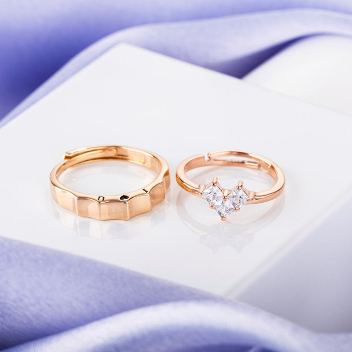 Radiant Blush Rose Gold-Plated 925 Sterling Silver Ring (Adjustable)