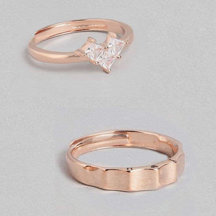 Radiant Blush Rose Gold-Plated 925 Sterling Silver Ring (Adjustable)