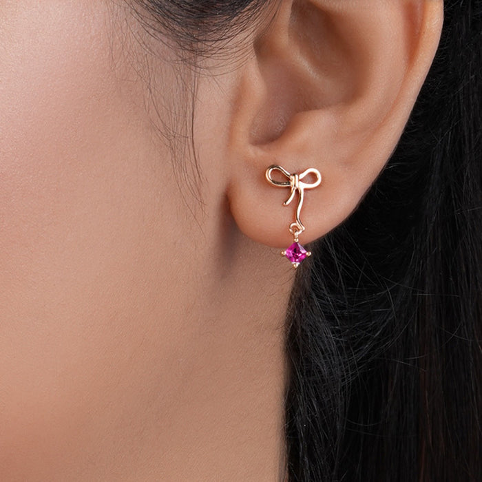 Radiant Bow Rose Gold Plated 925 Sterling Silver Jewellery Set