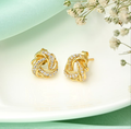 925 Sterling Silver Radiant Brilliance Gold Plated 925 Sterling Silver Stud Earrings for Women – Zavya