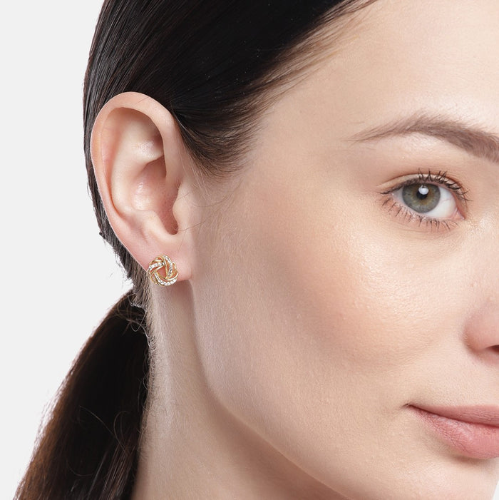 Radiant Brilliance Gold Plated 925 Sterling Silver Stud Earrings Gift Hamper