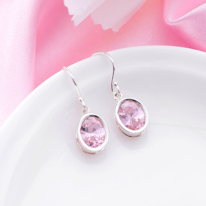 Radiant Brilliance Rhodium-Plated CZ 925 Sterling Silver Earrings