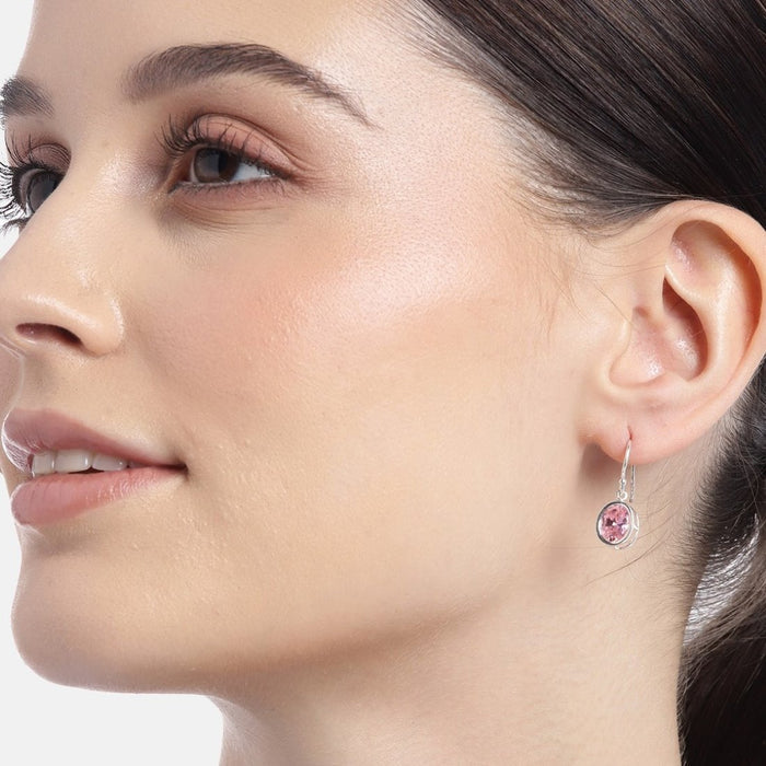 Radiant Brilliance Rhodium-Plated CZ 925 Sterling Silver Earrings