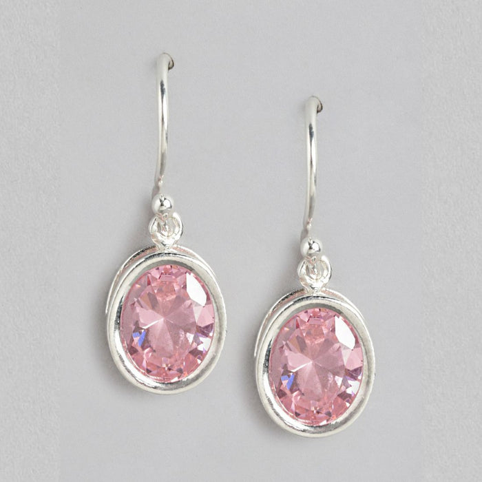 Radiant Brilliance Rhodium-Plated CZ 925 Sterling Silver Earrings