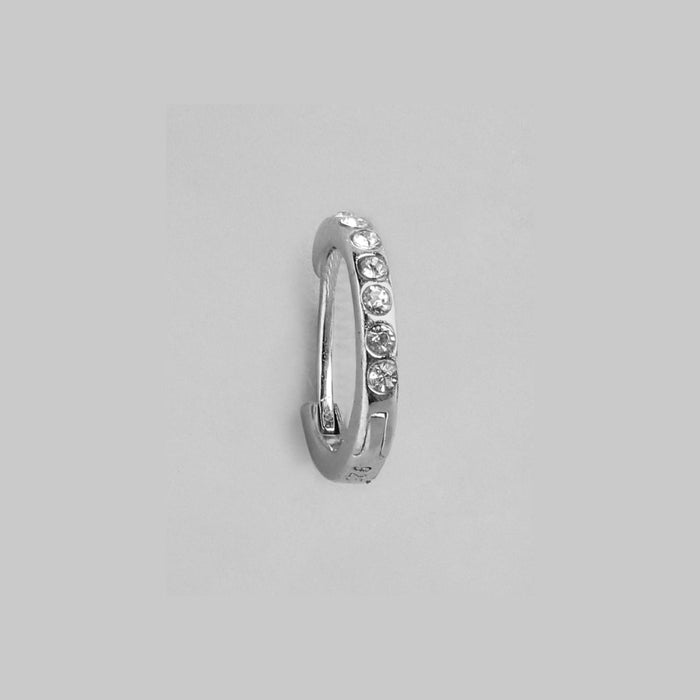 Radiant Charm Rhodium-Plated 925 Sterling Silver Piercing Nosepin