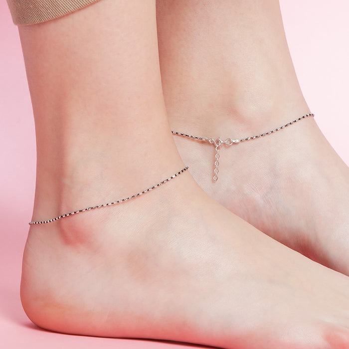 Radiant Charms Silver-Plated 925 Sterling Silver Anklet