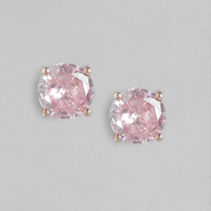 Radiant Circle CZ Rhodium Plated 925 Sterling Silver Earrings