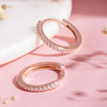 Radiant Circle Dance Rose Gold Plated CZ 925 Sterling Silver Hoops