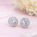 Radiant Circles 925 Sterling Silver Rhodium-Plated Earrings