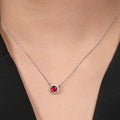 Radiant Circles Rhodium Plated 925 Sterling Silver Necklace