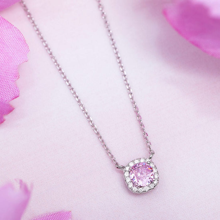 Radiant Circles Rhodium Plated 925 Sterling Silver Necklace