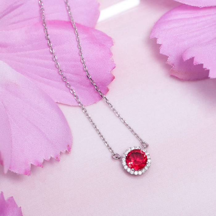 Radiant Circles Rhodium Plated 925 Sterling Silver Necklace