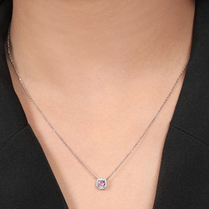Radiant Circles Rhodium Plated 925 Sterling Silver Necklace