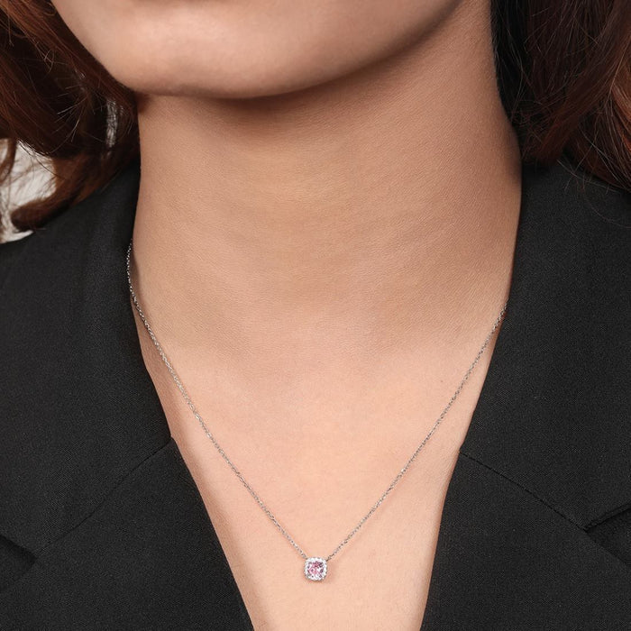 Radiant Circles Rhodium Plated 925 Sterling Silver Necklace