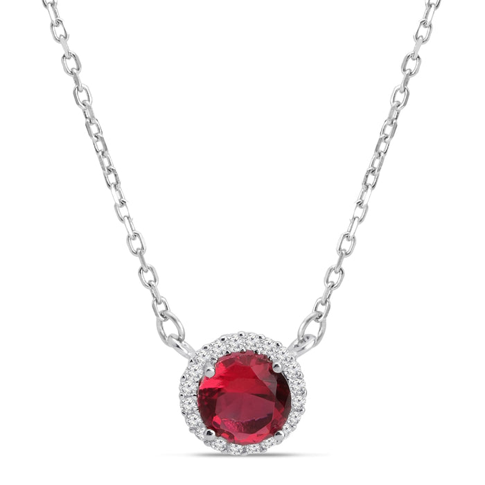 Radiant Circles Rhodium Plated 925 Sterling Silver Necklace