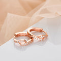 Radiant Cubic Zirconia Elegance Rose Gold-Plated 925 Sterling Silver Earrings