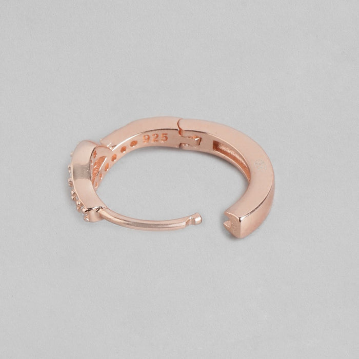 Radiant Cubic Zirconia Elegance Rose Gold-Plated 925 Sterling Silver Earrings