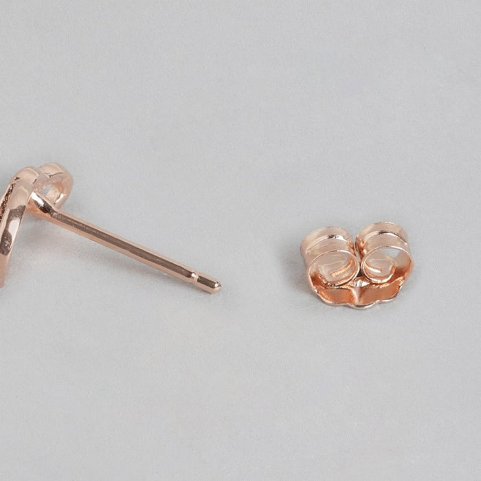 Radiant Cubic Zirconia Rose Gold-Plated 925 Sterling Silver Earrings