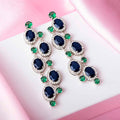 Radiant CZ Starfall Rhodium-Plated 925 Sterling Silver Drop Earrings