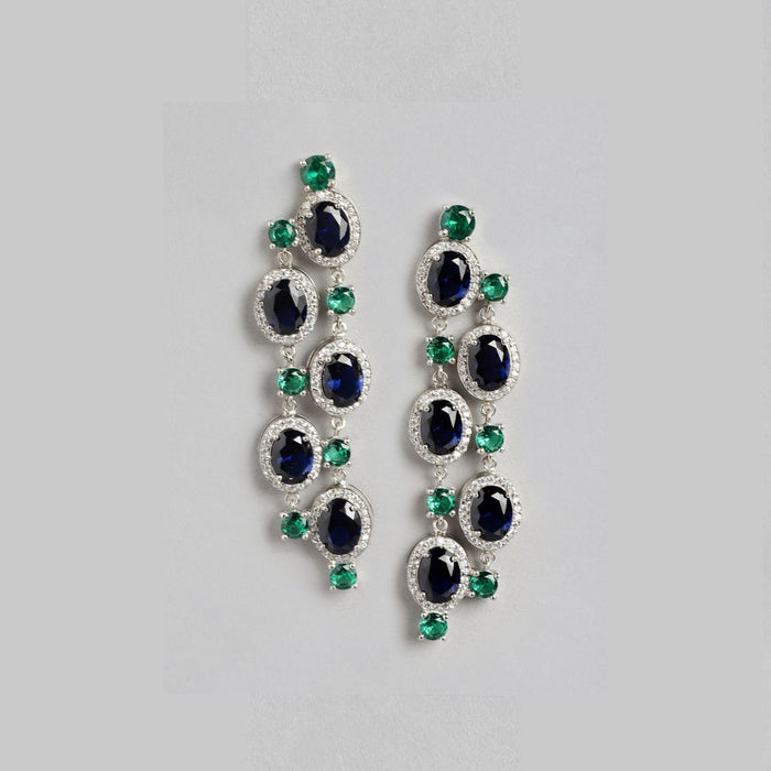 Radiant CZ Starfall Rhodium-Plated 925 Sterling Silver Drop Earrings