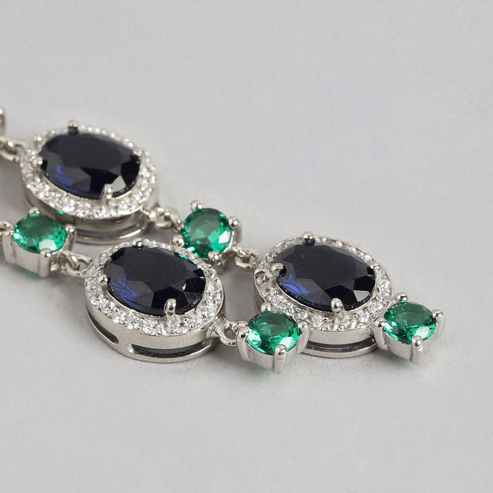 Radiant CZ Starfall Rhodium-Plated 925 Sterling Silver Drop Earrings