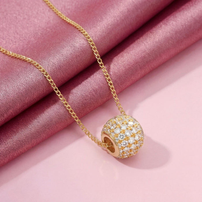 Radiant Dome Gold Plated 925 Silver Necklace