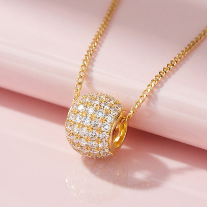 Radiant Dome Gold Plated 925 Silver Necklace