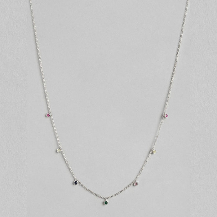 Radiant Droplets Rhodium-Plated 925 Sterling Silver Necklace