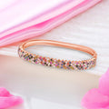 Radiant Elegance Coloured CZ Rosegold-Plated 925 Sterling Silver Kada Bracelet